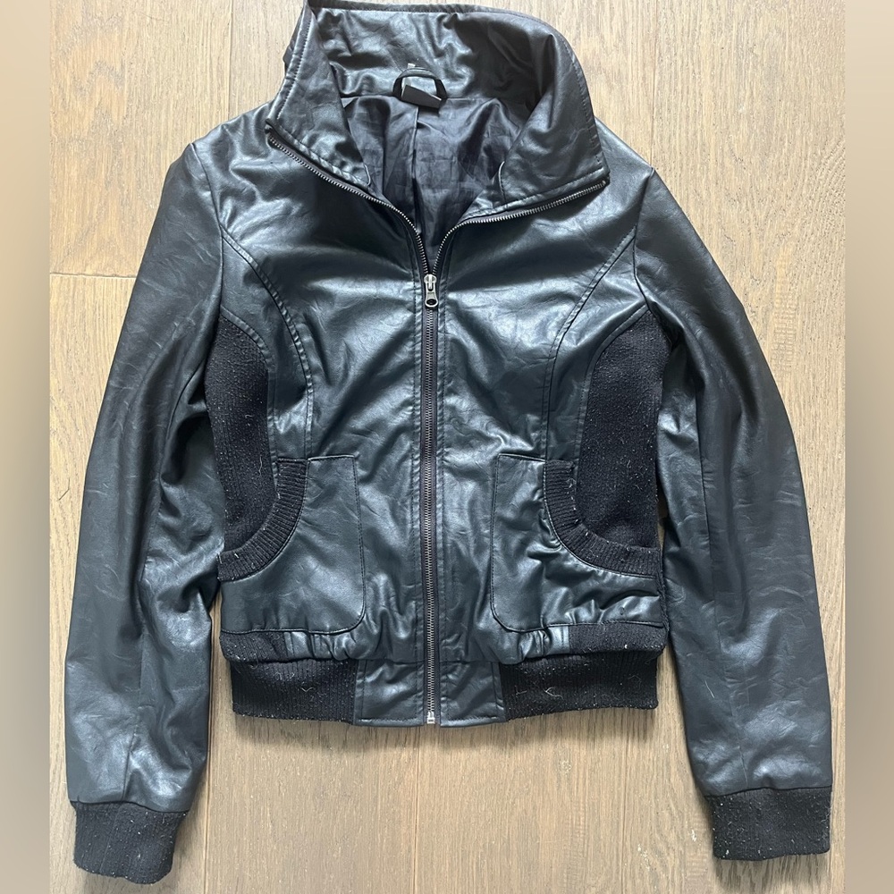 Urban outfitters faux leather bomber jacket. Size M